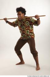 ALBI STANDING POSE WITH SPEAR AFRO